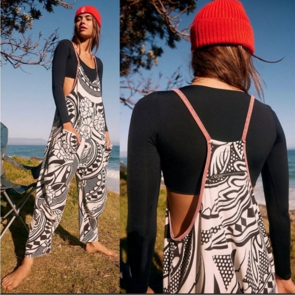 Rare printed Free People Hot Shot Onesie
